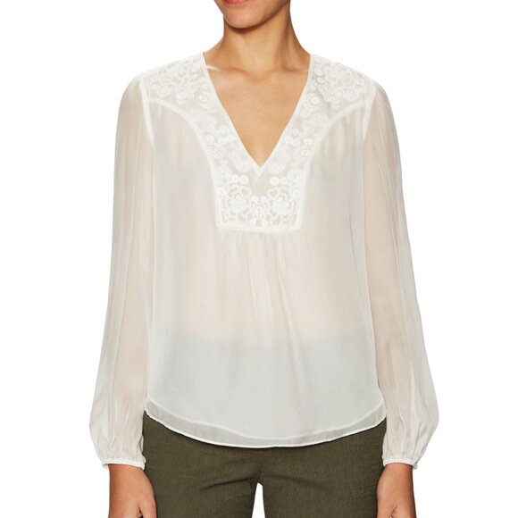 NWT Diane von Furstenberg DVF Silk Embroidered Blouse-V-Neck Top-Work to Weekend - Picture 5 of 16